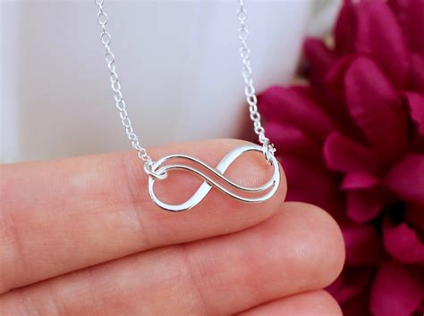 Infinity Necklace Sterling Silver Small Silver Infinity Necklace