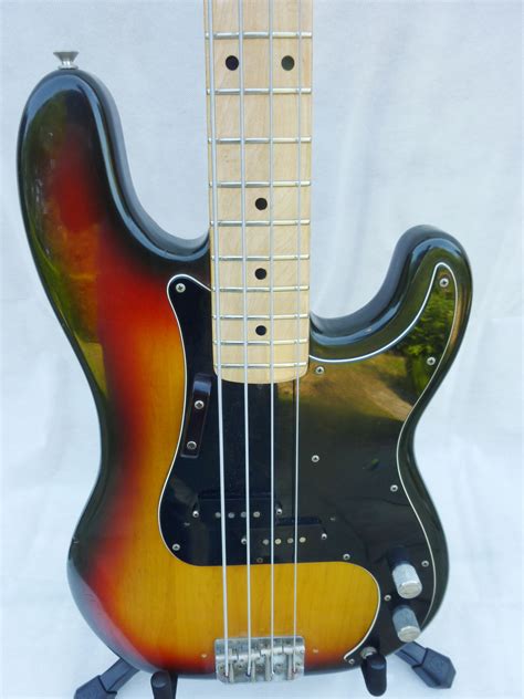 1974 Fender Precision Bass Usa Sunburst Black Guard Maple Neck My