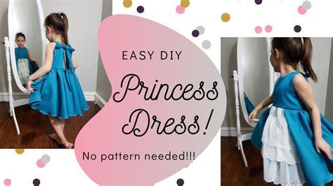 Diy Princess Dress Sew Along Tutorial No Pattern Needed Youtube