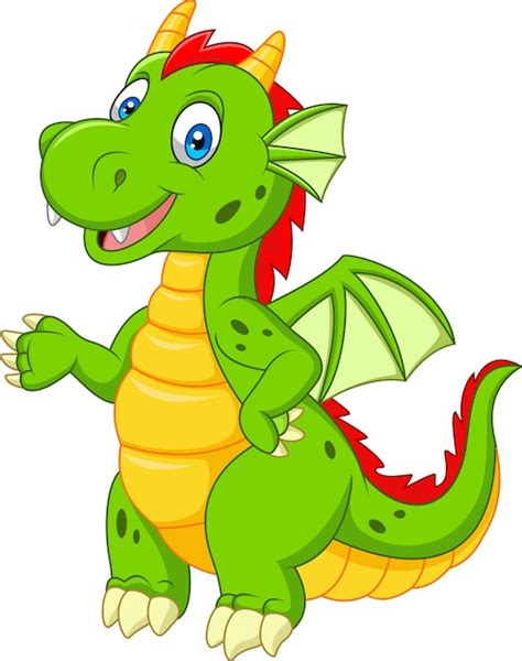 Premium Vector Cartoon Happy Dragon Presenting