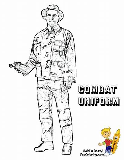 Army Uniform Coloring Combat Printable Yescoloring Easy