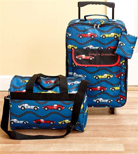 Luggage Set For Boys Cars Print Going To Grandmas Tote Bag Rolling