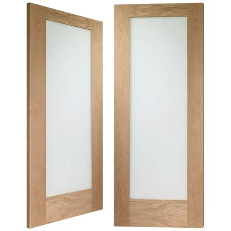 Xl Joinery Internal Oak Unfinished Pattern 10 2l Obscure Glass Pair Door At Leader Doors