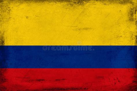 Vintage National Flag Of Colombia Background Stock Illustration