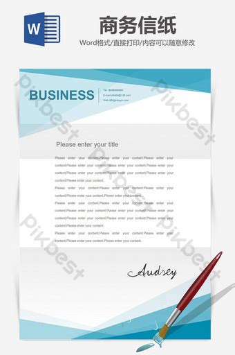 Creative Geometric Letter Paper Document Background Word Template Word