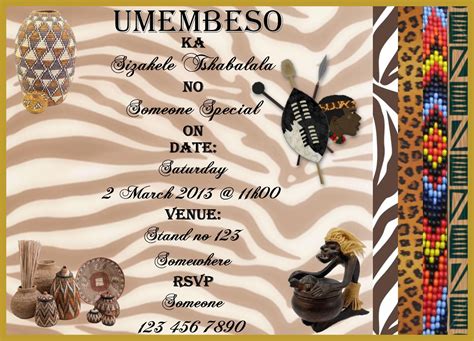 African Traditional Wedding Invitations Templates Free Wedding