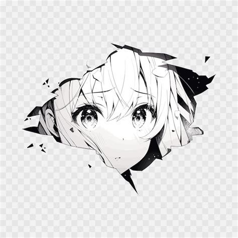 Premium Vector Manga Eyes Looking From A Paper Tear Black And White