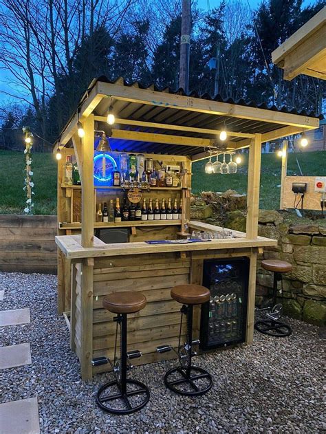 Garden Bar Outdoor Bar Treated Wood Tiki Bar Diy Kit Etsy Tiki Bars