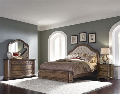 Organize your wardrobe and accessories with an armoire, chest or dresser. Aurora King Upholstered Bedroom Set | King size bedroom ...