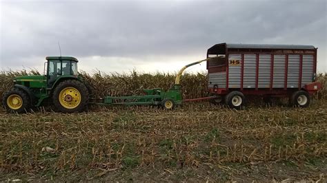 3960 Johndeere Chopper At Work Chopping Corn With A 7810 Tractor