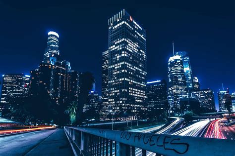Free Los Angeles California Night Downtown Cityscape Image