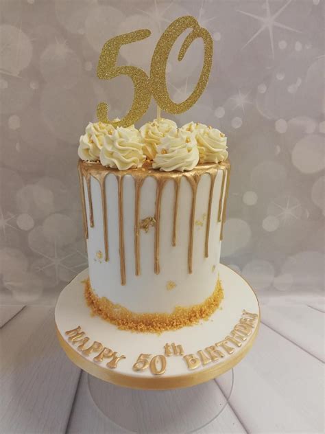 Gold Drip 50th Cake Golden Birthday Cakes 50th Birthday Cake Cake