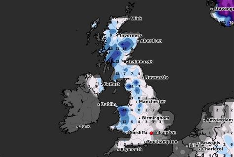 Weather Forecast Uk 14 Inches Of Snow To Fall As Whiteout Mapped