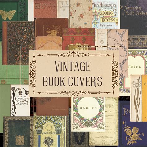 24 Digital Vintage Book Covers For Junk Journaling Bookmaking Etsy