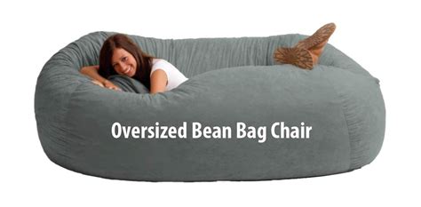 Oversized Bean Bag Chair In Steel Grey 