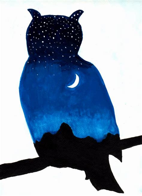 Owl Silhouette Painting At Explore Collection Of