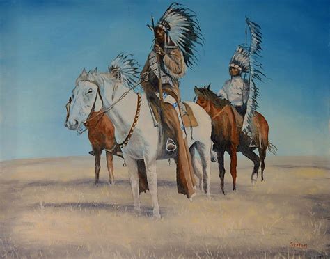 Native Americans On Horseback Painting By Stefon Marc Brown Fine Art