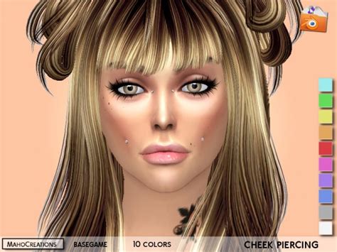 The Sims Resource Cheek Piercing By Mahocreations Sims 4 Downloads