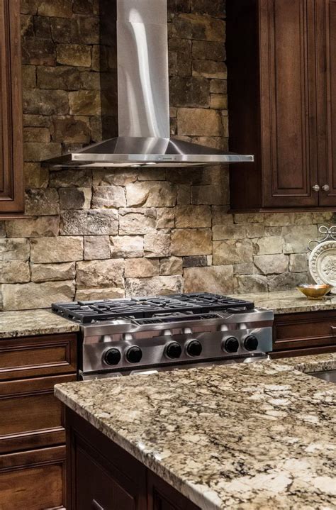 Stone Brick Backsplash For Kitchen Decoration Combined With Stainless