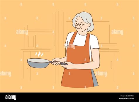Old Lady Cooking Illustration Hi Res Stock Photography And Images Alamy