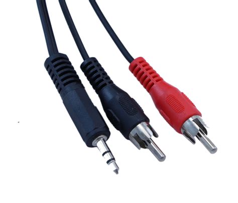 Red White Rca Stereo Audio Y Cord Cable Into Headphone Jack Plug 35mm