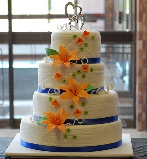 Orange And Blue Wedding Cake Married To The Broncos Pinterest