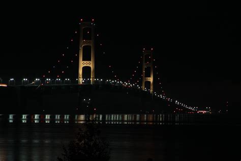 Michigan Exposures The Mackinac Bridge At Night