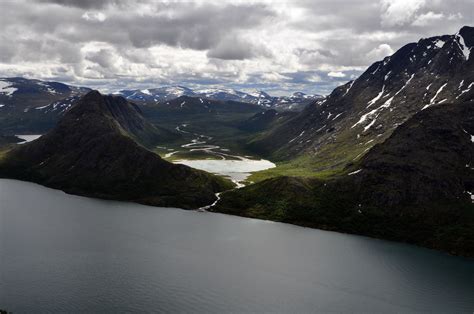 View Of The Gjende Lake In Jotunheimen National Park Norway Oc
