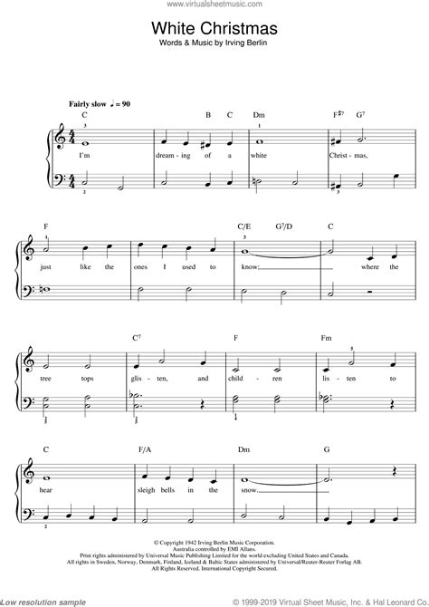 Welcome to the free classical sheet music page. Crosby - White Christmas sheet music for piano solo ...