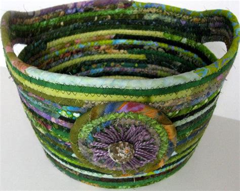 Easter Basket Coiled Rope Bowl Spring Decor Bright Greens Etsy