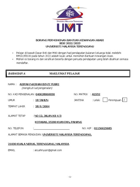 8) Borang Permohonan Elaun Kewangan Program Asasi Stem 20222023  PDF