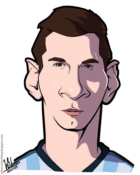 Argentina 2014 Messi Cartoon Caricature