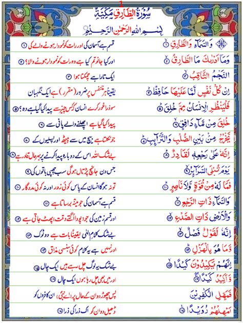 Surah At Tariq Urdu1 Quran O Sunnat
