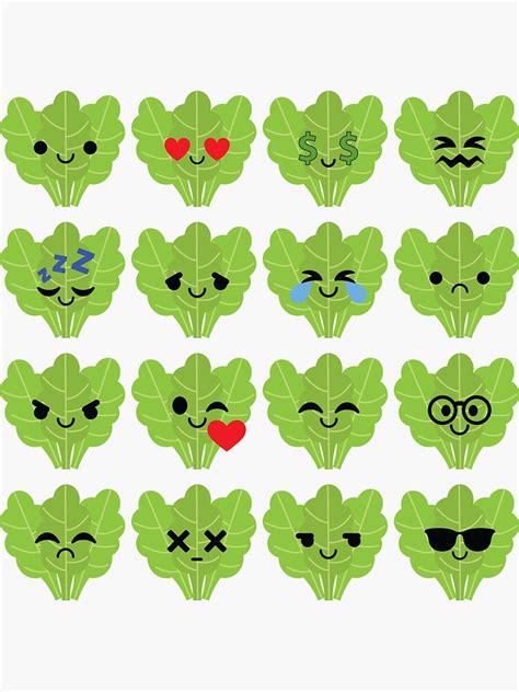Lettuce Emoji Sticker By Hippoemo Redbubble