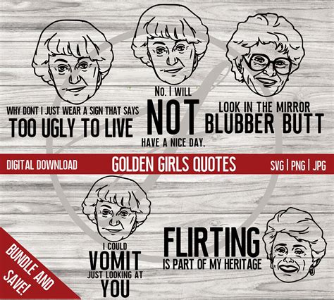 Golden Girls Quotes Bundle 11 Images Funny Blanche Etsy