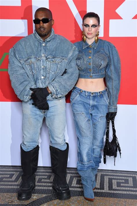 Kanye West And Julia Fox Wear Black Leather At Paris Fashion Week
