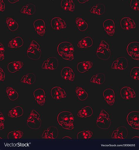 Red Skulls Seamless Pattern Royalty Free Vector Image