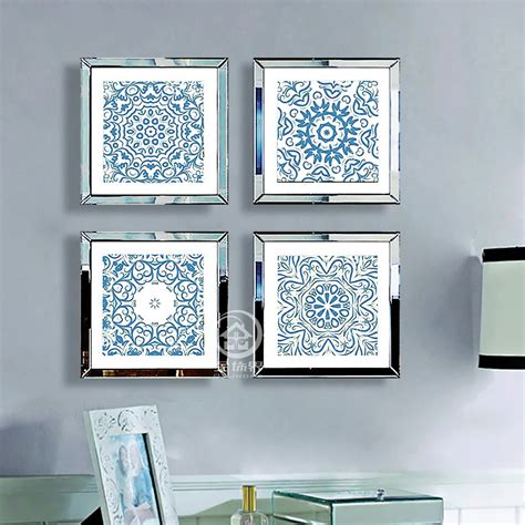 Square Wall Mirrored Photo Frame Multi Picture Frames Modern Wall Photo