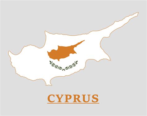 Cyprus National Flag Map Design Illustration Of Cyprus Country Flag