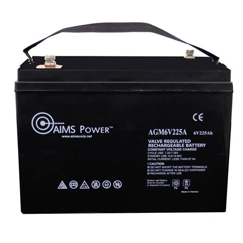 The Inverter Store 6 Volt Battery 225 Amps Agm Deep Cycle