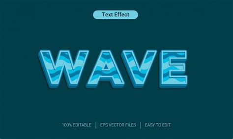 Wave Vector Editable Text Effect Font Premium Vector