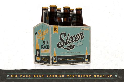 Six Pack Beer Bottle Carrier Mock Up ~ Product Mockups ~ Creative Market