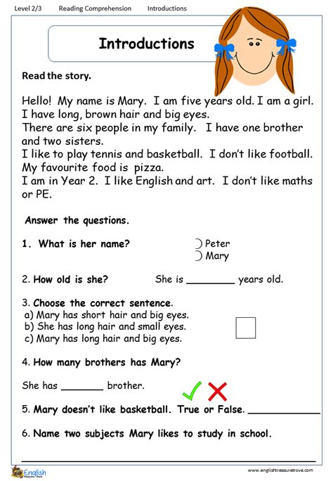 Introductions English Reading Comprehension Worksheet English