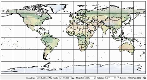 Coordinate System Display World Map Raster In World Robinson