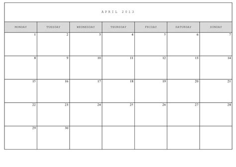 8 Best Images Of Full Size Printable Monthly Calendars