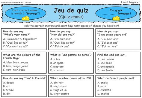 Basic French Greetings Worksheets