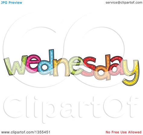 Clipart Of A Cartoon Stitched Wednesday Day Of The Week