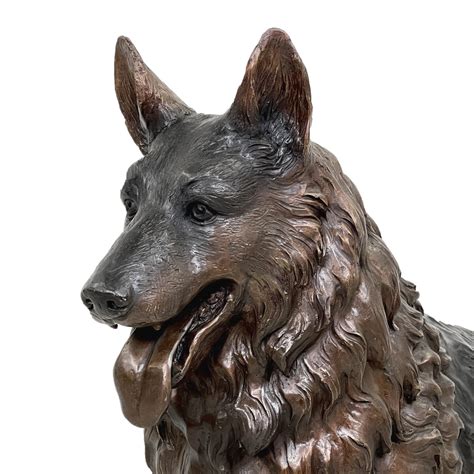 Bronze German Shepherd Dog Sculpture Metropolitan Galleries Inc