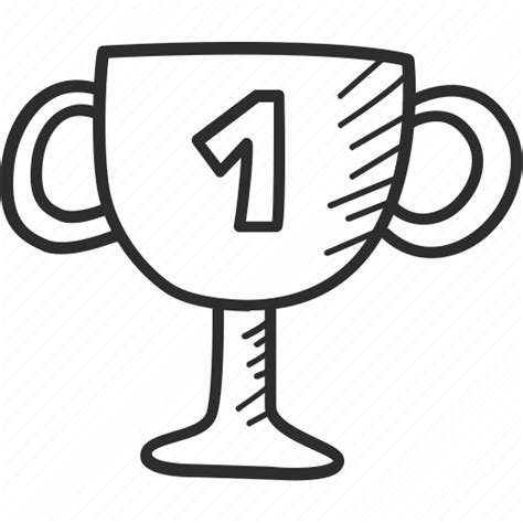 Business Drawing Reward Success Trophy Victory Winner Icon