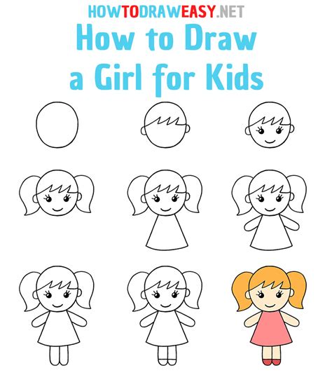 How To Draw A Girl Step By Step For Kids